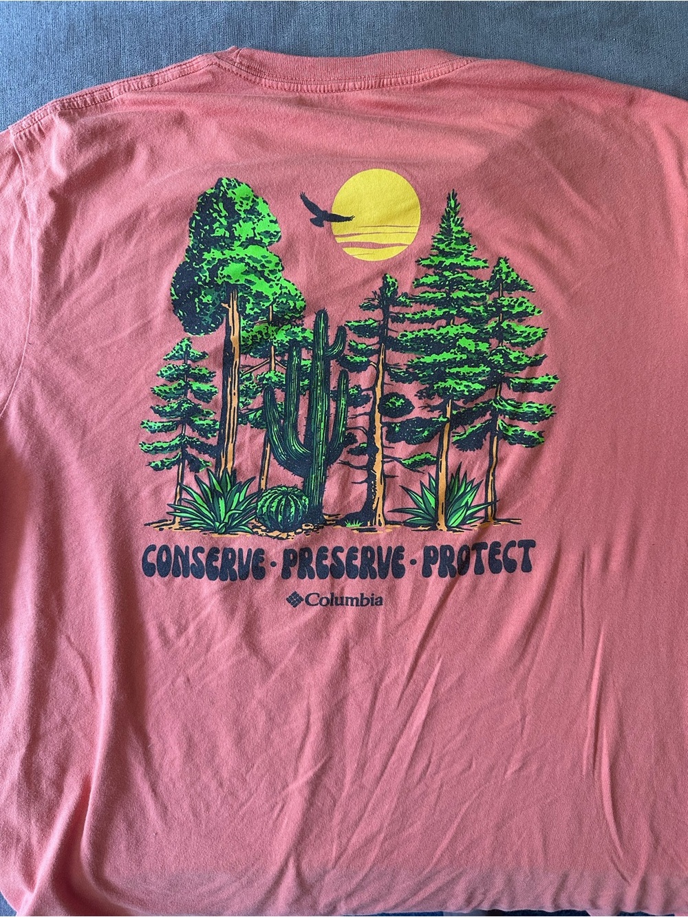 Columbia Men's Coral Graphic Short Sleeve Tee - Green & Yellow Nature Print